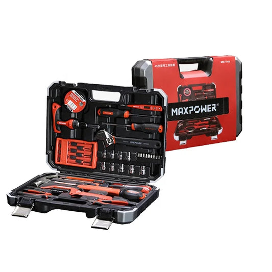 MAXPOWER 45PCs 46 Pcs Auto Repair Kits Box Vehicle Repair Tools Set Bicycle Repairing Set