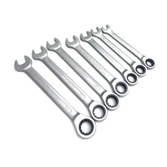 High Grade Ratchet Combination Wrench Spanner Set With Plastic Hanging Rack