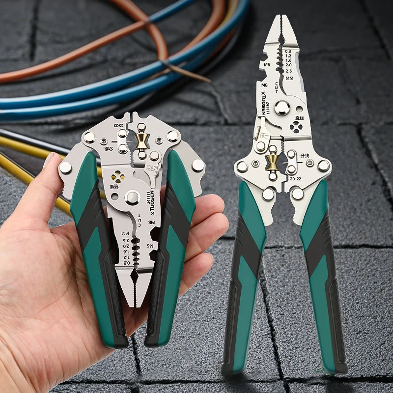 Electrician Household Peeling Tool Folding Wire Stripping Pliers Needle-nosed Cutting/Crimping Wire Winding Industrial OEM