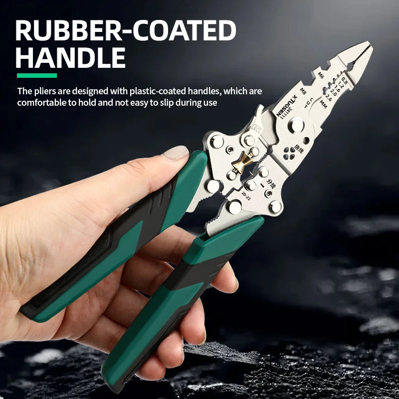 Electrician Household Peeling Tool Folding Wire Stripping Pliers Needle-nosed Cutting/Crimping Wire Winding Industrial OEM